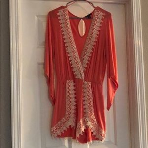 Coral Boho romper